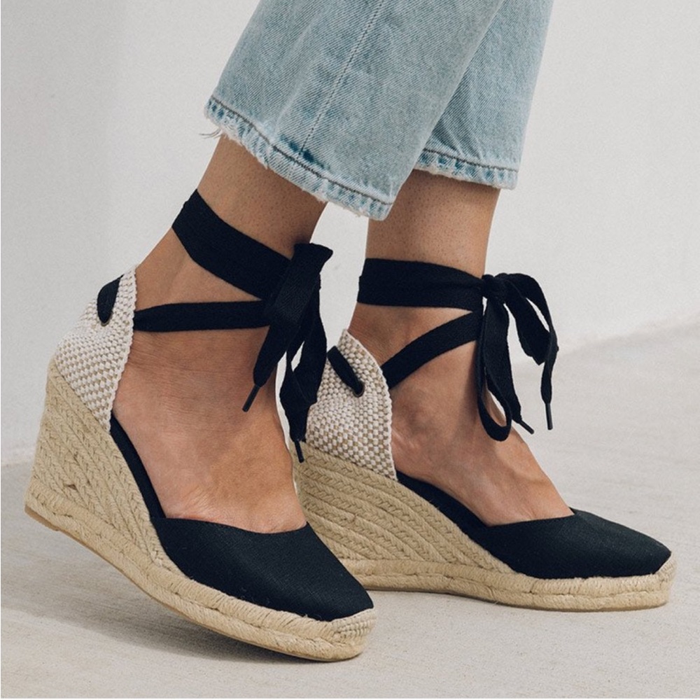 Soludos Black and Natural Espadrille